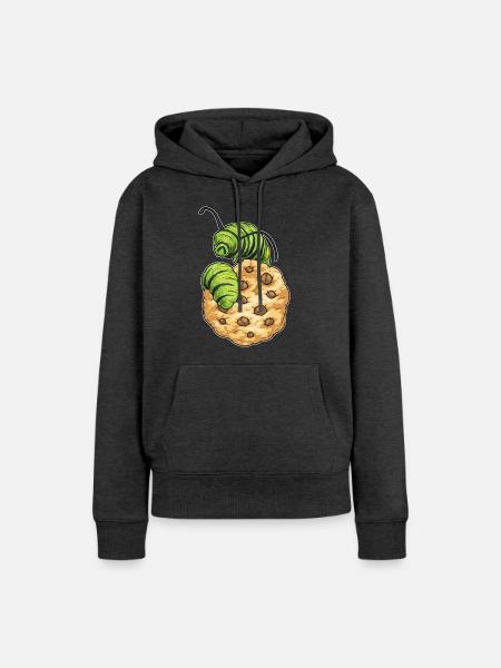 Raupe Cookie - Frauen Premium Bio Hoodie - Anthrazit meliert
