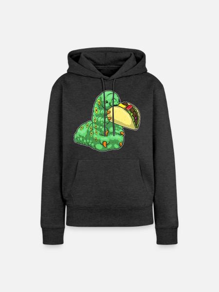 Raupe Taco - Frauen Premium Bio Hoodie - Anthrazit meliert