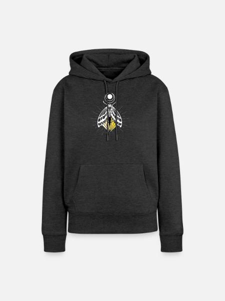 Glühwürmchen Motte Nachtfalter - Frauen Premium Bio Hoodie - Anthrazit meliert