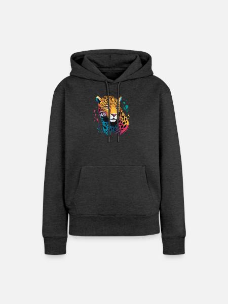 Jaguar - Frauen Premium Bio Hoodie - Anthrazit meliert