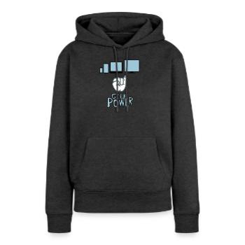 aussenseiter - Frauen Premium Bio Hoodie - Anthrazit meliert - Vorne - Selfina (174cm)