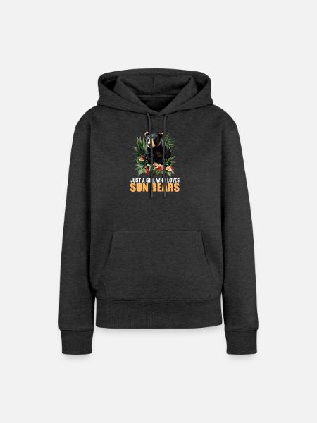 Sun Bear Malaienbär - Frauen Premium Bio Hoodie - Anthrazit meliert