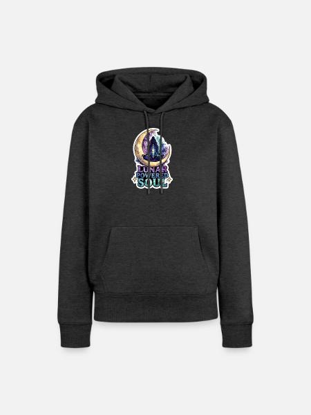 Mondmeditation, Mondachtsamkeit, Spirituell - Frauen Premium Bio Hoodie - Anthrazit meliert