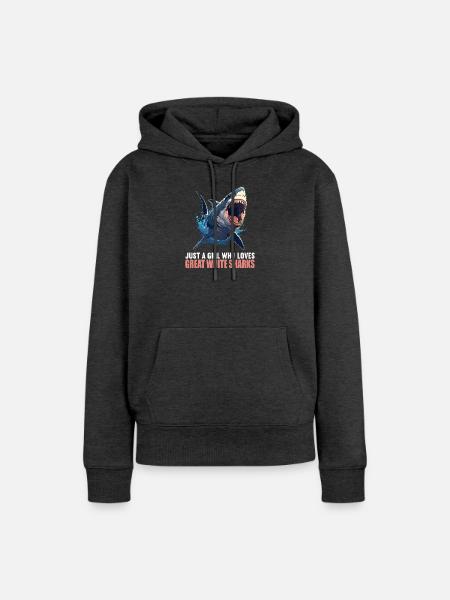 Weißer Haie Weißer Hai - Frauen Premium Bio Hoodie - Anthrazit meliert