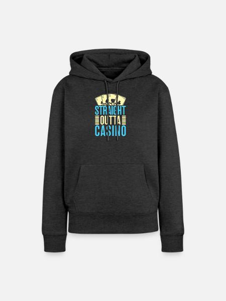 Gambling Fan Straight Outta Casino - Frauen Premium Bio Hoodie - Anthrazit meliert