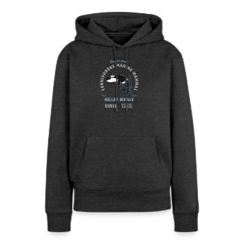 orque animal mammifère marin - épaulard - Sweat à capuche Premium bio Femme - anthracite chiné - Devant - Selfina (174cm)