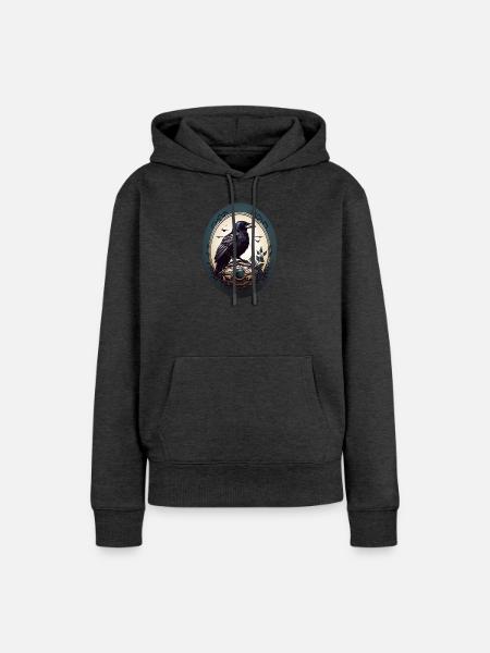 Schwarzer Rabe - Frauen Premium Bio Hoodie - Anthrazit meliert