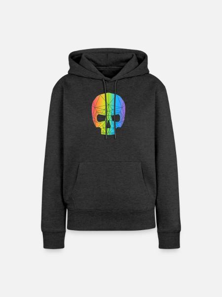 Schädel in Farbe - Frauen Premium Bio Hoodie - Anthrazit meliert