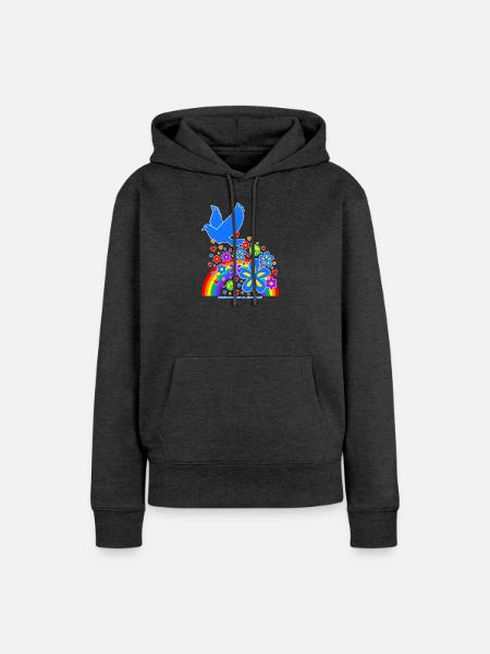 give_peace_a_chance - Frauen Premium Bio Hoodie - Anthrazit meliert