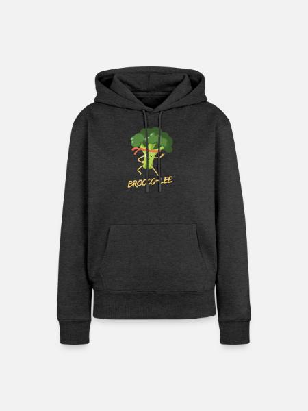 Brocco-Lee - gesunder Kampfsport - Frauen Premium Bio Hoodie - Anthrazit meliert