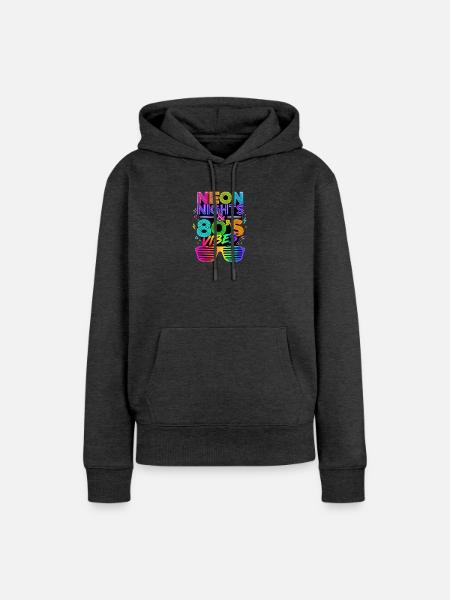 80's Nights 80er Jahre - Frauen Premium Bio Hoodie - Anthrazit meliert