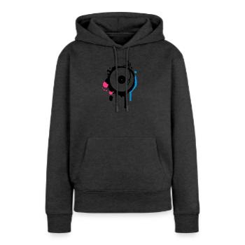 Turntable Graffiti - Frauen Premium Bio Hoodie - Anthrazit meliert - Vorne - Selfina (174cm)