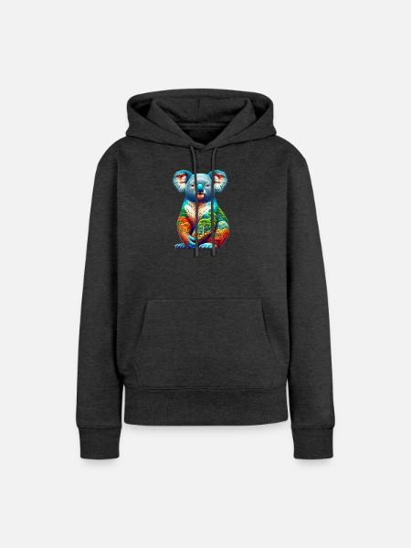 Koala - Frauen Premium Bio Hoodie - Anthrazit meliert