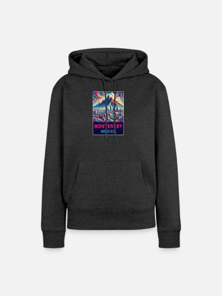Monterrey Mexiko Design - Frauen Premium Bio Hoodie - Anthrazit meliert