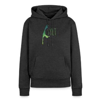 sylt - Sweat à capuche Premium bio Femme - anthracite chiné - Devant - Selfina (174cm)