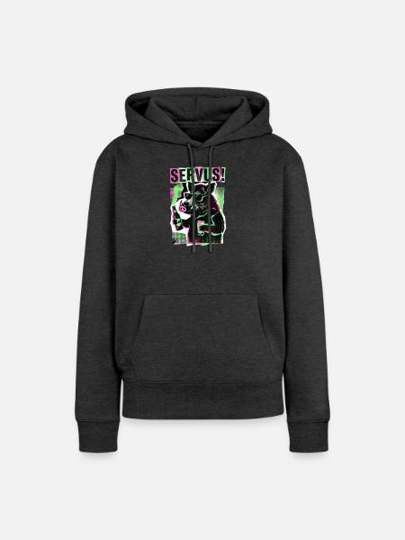 Servus Wildschwein Bier - Frauen Premium Bio Hoodie - Anthrazit meliert