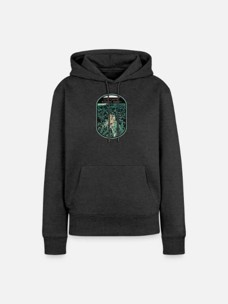 Illustration Schloss Eltz, Moseltal - Frauen Premium Bio Hoodie - Anthrazit meliert