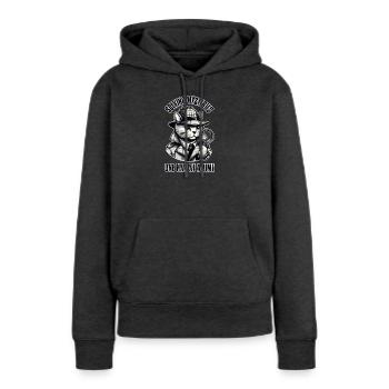 Résoudre des mystères, une sieste à la fois ! - Sweat à capuche Premium bio Femme - anthracite chiné - Devant - Selfina (174cm)