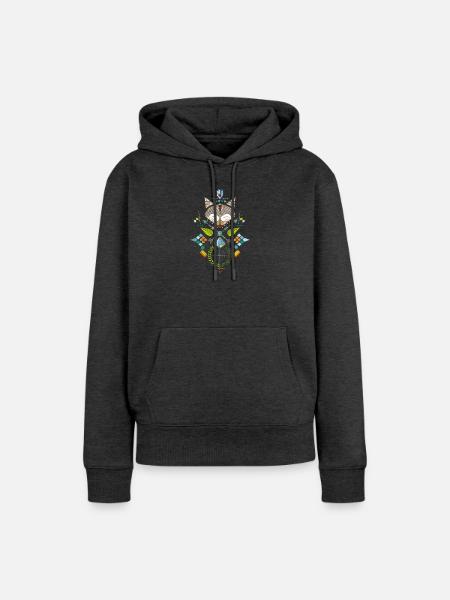 Fuchs Jagd - Frauen Premium Bio Hoodie - Anthrazit meliert