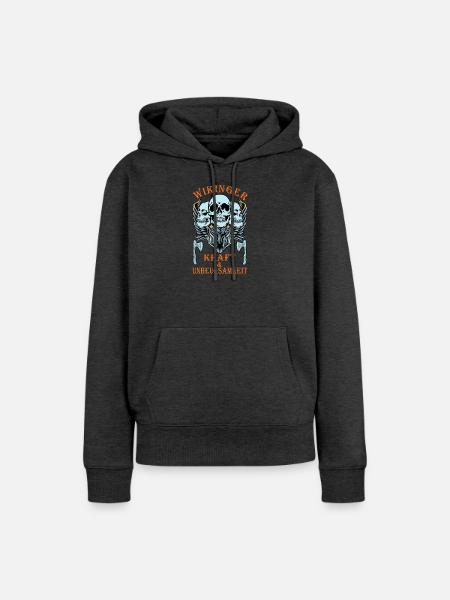 Wikinger Krieger, Krieger, Wikinger - Frauen Premium Bio Hoodie - Anthrazit meliert