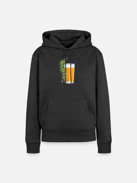 Raupe Saft - Frauen Premium Bio Hoodie - Anthrazit meliert