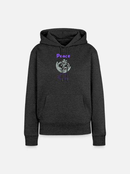 Peace - Frauen Premium Bio Hoodie - Anthrazit meliert