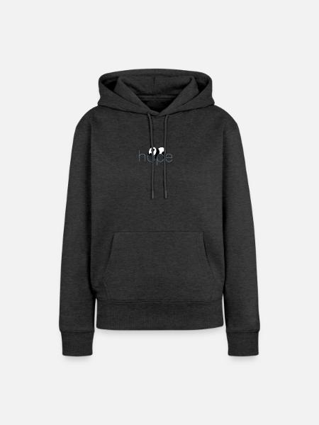 Hoffnung in Pandas - Frauen Premium Bio Hoodie - Anthrazit meliert