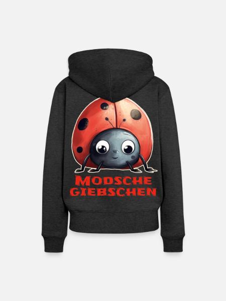 Modschegiebchen Marienkäfer - Frauen Premium Bio Hoodie - Anthrazit meliert