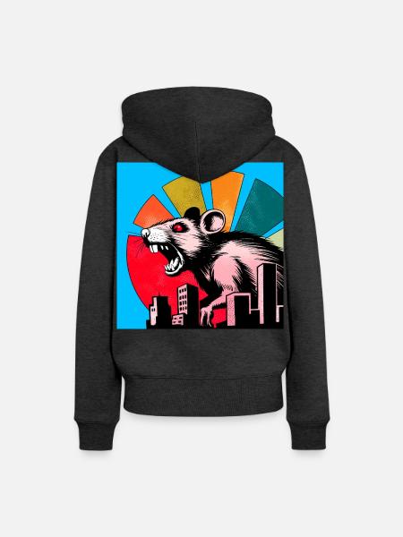 Ratten Horror - Frauen Premium Bio Hoodie - Anthrazit meliert