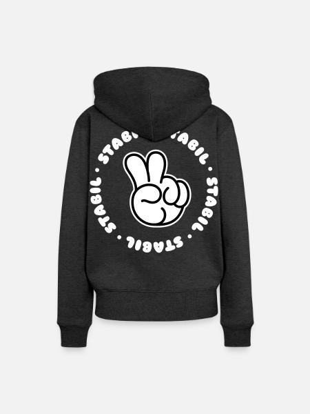 STABIL - PEACE - Frauen Premium Bio Hoodie - Anthrazit meliert