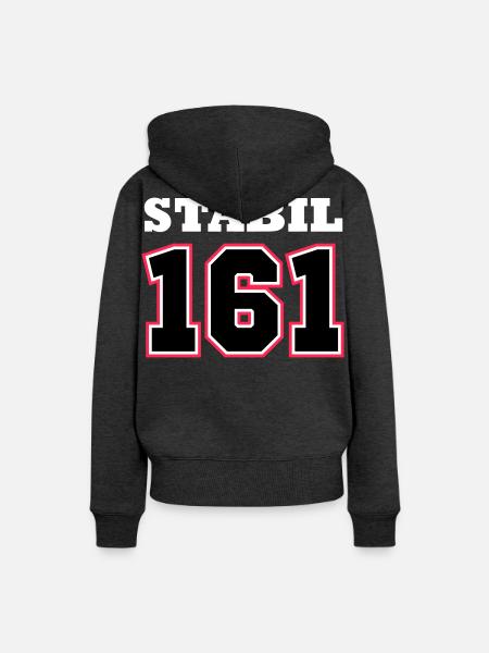 STABIL 161 - FOOTBALL RED - Frauen Premium Bio Hoodie - Anthrazit meliert