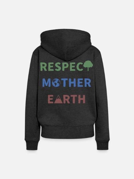 Respect Mother Earth - Frauen Premium Bio Hoodie - Anthrazit meliert