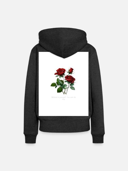 Rosenmotiv Erweckt das Leben... - Frauen Premium Bio Hoodie - Anthrazit meliert