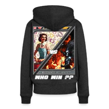 Duel Retro Metal Moderne - Sweat à capuche Premium bio Femme - anthracite chiné - Dos - Selfina (174cm)