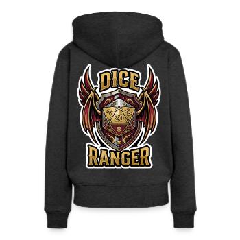 D20 RPG Ranger Ailé de Dé - Sweat à capuche Premium bio Femme - anthracite chiné - Dos - Selfina (174cm)