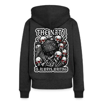 Le Nat 1 est toujours en attente d’art RPG - Sweat à capuche Premium bio Femme - anthracite chiné - Dos - Selfina (174cm)