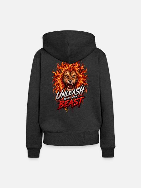 Unleash your inner Beast - Frauen Premium Bio Hoodie - Anthrazit meliert