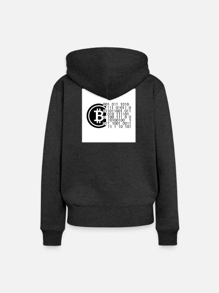 Bitcoin Code - Frauen Premium Bio Hoodie - Anthrazit meliert