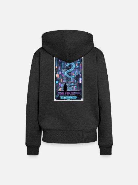 Neo-Drachen-Chroniken - Frauen Premium Bio Hoodie - Anthrazit meliert
