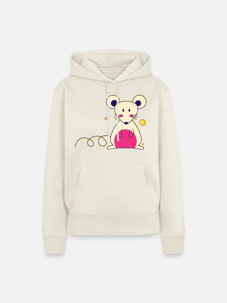Ratte / Maus - Frauen Premium Bio Hoodie - Naturweiß