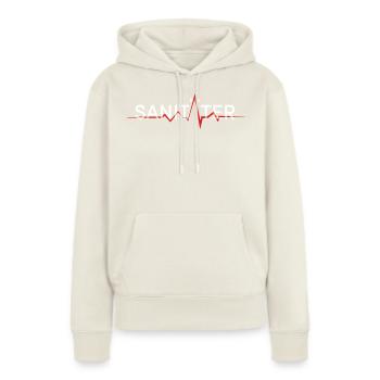 sanitäter schriftzug rettung w - Frauen Premium Bio Hoodie - Naturweiß - Vorne - Selfina (174cm)