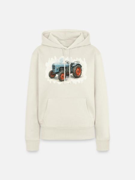 Königstraktor - Frauen Premium Bio Hoodie - Naturweiß