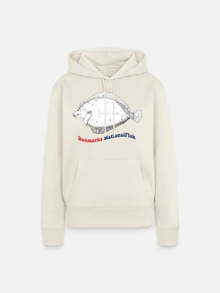 Dänemarks nationale Fisch-Rüben-Spaette - Frauen Premium Bio Hoodie - Naturweiß