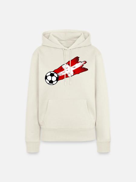 Schweizer Fußballflaggen-Spritzkunst - Frauen Premium Bio Hoodie - Naturweiß