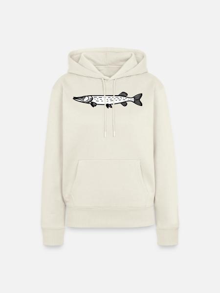 Hecht 01 - Frauen Premium Bio Hoodie - Naturweiß
