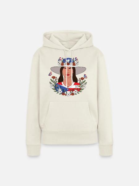 Wildblumen Puerto-Ricanisches Mädchen - Frauen Premium Bio Hoodie - Naturweiß