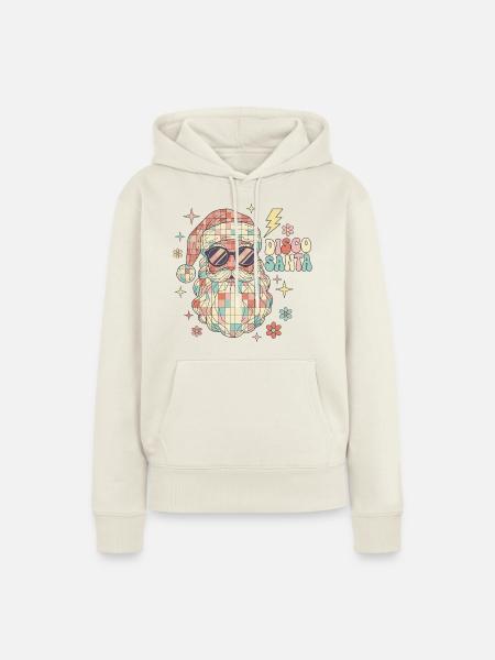 Techno Disco Weihnachtsmann Discokugel Lustig - Frauen Premium Bio Hoodie - Naturweiß