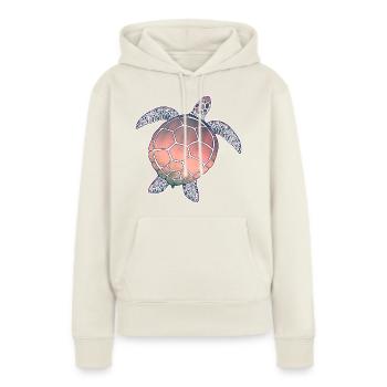Meeresschildkröte - Frauen Premium Bio Hoodie - Naturweiß - Vorne - Selfina (174cm)