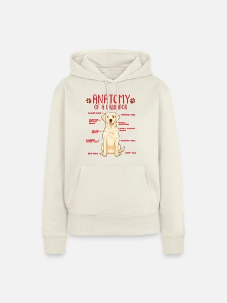 Yellow Labrador Anatomy Shirt - Frauen Premium Bio Hoodie - Naturweiß