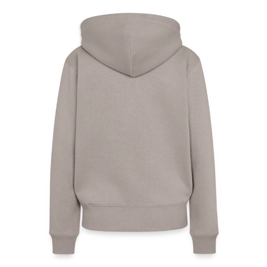 Salt Harbour badge on a women’s premium organic hoodie, taupe, back